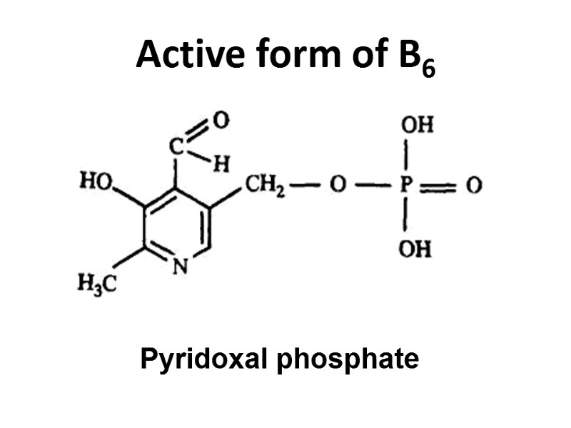 Active form of B6 Pyridoxal phosphate